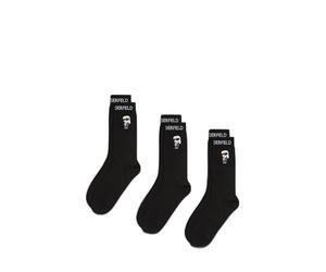 Karl Lagerfeld International B.V Ikon Sock - Paquete de 3 calcetines para hombre, color negro, talla 39-42, Negro, 18-20