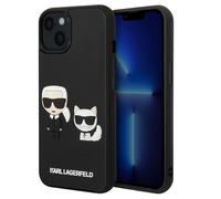 CG MOBILE Karl Lagerfeld KLHCP14M3DRKCK - Carcasa rígida para iPhone 14 Plus de 6,7", diseño de Karl & Choupette Ikonik 3D, Color Negro