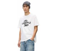 Karl Lagerfeld Jeans, Men's, Short Sleeve Graffiti tee, Regular Fit Camiseta, Blanco, L Hombres