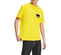 KARL LAGERFELD JEANS, Camiseta De Manga Corta con Logo En Cuadro para Hombre, Ajuste Regular, Amarillo Cibernético, L