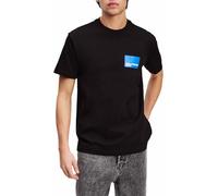 Karl Lagerfeld Jeans, Camiseta De Manga Corta Con Logo En Cuadro Para Hombre, Ajuste Regular, Negro, M