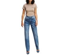 KARL LAGERFELD JEANS High Rise Straight Denim Jeans, Lavado Mid Blue, 31W / 30L Mujeres