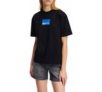KARL LAGERFELD JEANS Reg SS Box Logo tee Camiseta, Negro, S Mujeres