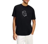 KARL LAGERFELD JEANS Hombre Regular Curved Hem Shibori T-Shirt Negro XS