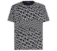 Karl Lagerfeld Jeans Hombre Regular Short Sleeve Monogram T-Shirt Black White All Over Print L