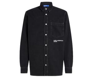 Karl Lagerfeld Jeans, Hombres, Camisa Vaquera Normal, Corte Regular, Negro, M
