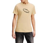 Karl Lagerfeld Jeans, Hombres, Camiseta Ajustada De Manga Corta Con Logotipo De Anillo, Corte Slim, Beige, XS