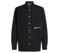 Karl Lagerfeld Jeans Hombres Regular Denim Shirt Washed Black L