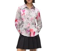 KARL LAGERFELD JEANS Mujer All Over Print Paint Blouse Estampado de pintores Estampado integral Rosa M
