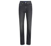 Karl Lagerfeld Jeans Mujer High Rise Straight Denim With Slit Washed Dark Grey 3130