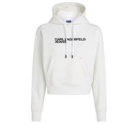 Karl Lagerfeld Jeans, Mujeres, Sudadera Con Capucha Con Logotipo Essentail, Corte Regular, Blanco, XS
