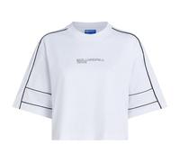Karl Lagerfeld Jeans Mujer Relaxed Cropped Piping T-Shirt White XS