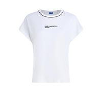 KARL LAGERFELD JEANS, Mujeres, Camiseta con Logo Drapeado, Corte Regular, Blanco, XS