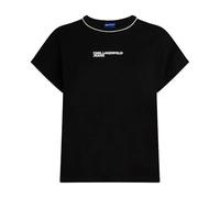 Karl Lagerfeld Jeans, Mujeres, Camiseta Con Logo Drapeado, Corte Regular, Negro, L