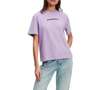 Karl Lagerfeld Jeans, Mujeres, Camiseta De Manga Corta Con Logo Difuminado, Corte Regular, Morado, M