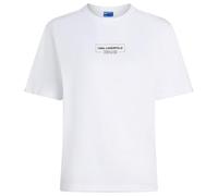 Karl Lagerfeld Jeans, Mujeres, Camiseta De Manga Corta Con Logotipo, Corte Regular, Blanco, L