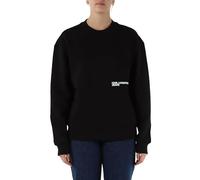 Karl Lagerfeld Jeans, Mujeres, Sudadera Relajada Karlism, Ajuste Relajado, Negro, XL