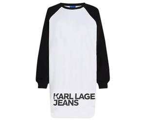 Karl Lagerfeld Jeans, Mujeres, Vestido De Felpa Bloqueado, Corte Regular, Multicolor, XS