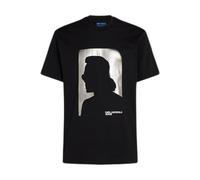 KARL LAGERFELD JEANS Reg SS Karl tee Camiseta, Negro, M Hombres