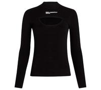 Karl Lagerfeld Jeans Women Cut Out Mock Neck Sweater Black M