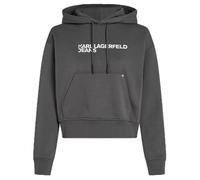 KARL LAGERFELD JEANS, Women's, Essentail Logo Hoddie, Regular Fit Sudadera con Capucha, Gris, S para Mujer