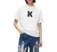 Karl Lagerfeld Jeans, Women's, Regular Short Sleeve K Logo tee, Regular Fit, White, M, Blanco, M