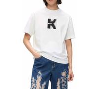 Karl Lagerfeld Jeans, Women's, Regular Short Sleeve K Logo tee Regular Fit, White, XS, Blanco, XS