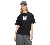 Karl Lagerfeld Jeans, Women's, Short Sleeve K Logo tee, Regular Fit Camiseta, Negro, S Mujeres
