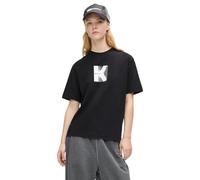 Karl Lagerfeld Jeans, Women's, Short Sleeve K Logo tee, Regular Fit Camiseta, Negro, XS Mujeres