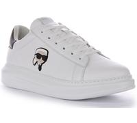 KARL LAGERFELD Kapri Cuero a Tobillo Cordones Hombre Trainer Blanco Negro GB 6-
