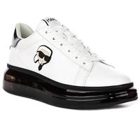 KARL LAGERFELD Kapri Kushion Nft Lo Lace - Zapatillas deportivas de corte bajo con suela transparente para mujer, Blanco negro, 9
