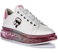 KARL LAGERFELD Kapri Kushion Nft Lo Lace - Zapatillas deportivas de corte bajo con suela transparente para mujer, blanco, rosa, 39 EU
