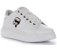 KARL LAGERFELD Kapri Lo a Tobillo Bajo Cordones Mujer Trainer Blanco Plata