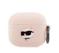 Karl Lagerfeld KLA3RUNCHP Funda para Airpods 3 Rosa Silicona Choupette Head 3D
