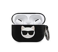 Karl Lagerfeld KLACAPSILCHBK Cubierta Protege la estación de Carga para Auriculares inalámbricos AirPods Pro, Color Negro