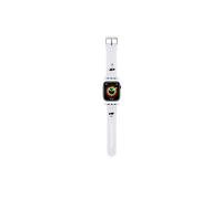 KARL LAGERFELD KLAWLSLKCNH Correa de reloj para Apple Watch 42/44/45 mm correa blanca de goma 3D Karl & Choupette Heads, Silicona