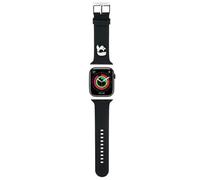 KARL LAGERFELD KLAWLSLKNK - Correa de reloj para Apple Watch 42/44/45 mm, correa de silicona 3D, color negro, Silicona