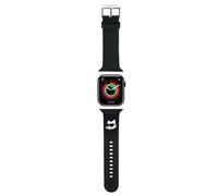 KARL LAGERFELD KLAWMSLCNK Correa de reloj para Apple Watch 38/40/41 mm, correa negra 3D de goma Choupette Heads, Silicona