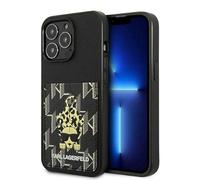 Karl Lagerfeld KLHCP13LCANCNK - Carcasa rígida para iPhone 13 Pro y 13 de 6,1", color negro