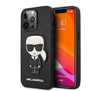 KARL LAGERFELD KLHCP13LOKPK Funda para iPhone 13 Pro / 13 6,1" Black Carcasa Saffiano Ikonik Karl`S Patch