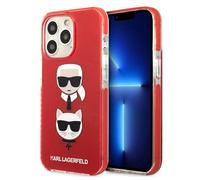 Karl Lagerfeld KLHCP13LTPE2TR - Funda para iPhone 13 Pro / 13 6,1", diseño de Karl&Choupette Head