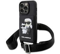 Karl Lagerfeld KLHCP14LCSAKCPMK Funda para iPhone14 Pro 6.1" Hardcase Negro Crossbody Saffiano Karl & Choupette