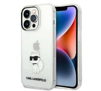 Karl Lagerfeld KLHCP14LHNCHTCT - Carcasa rígida para iPhone 14 Pro de 6,1", Transparente
