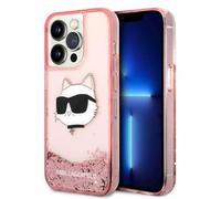 KARL LAGERFELD KLHCP14LLNCHCP - Carcasa rígida para iPhone 14 Pro de 6,1", Color Rosa