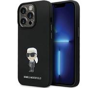 Karl Lagerfeld KLHCP14LSMHKNPK Funda para iPhone 14 Pro 6.1" Negro Silicona Iconico Metal Pin