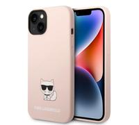Karl Lagerfeld KLHCP14MSLCTPI - Carcasa rígida para iPhone 14 Plus de 6,7 Pulgadas, Color Rosa Claro, Silicona, Cuerpo de Gargantilla