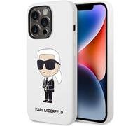 Karl Lagerfeld KLHCP14XSNIKBCH Funda rígida para iPhone 14 Pro MAX 6.7 Pulgadas Silicona Blanca Iconic