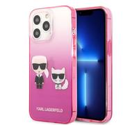 KARL LAGERFELD KLHCP14XTGKCP - Carcasa rígida para iPhone 14 Pro MAX de 6,7", Color Rosa y Rosa
