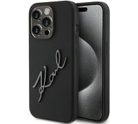 KARL LAGERFELD KLHCP15LSKSBMCK Funda para iPhone 15 Pro 6.1 Funda rígida Negra Silicona Karl Script