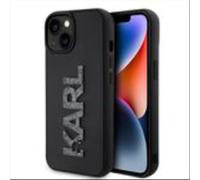 Karl Lagerfeld KLHCP15M3DMBKCK - Carcasa rígida para iPhone 15 Plus de 6,7 pulgadas, color negro, con logotipo de purpurina en 3D